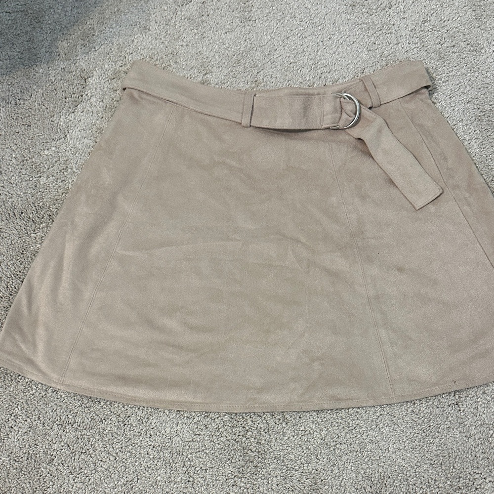Tan Belted Women's Skirt